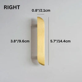 Solid Brass Cabinet Knobs & Drawer Pulls, Modern Dresser & Wardrobe Hardware, Golden Brass Tone, Set of 2 Left & Right, 0.8-8.8in