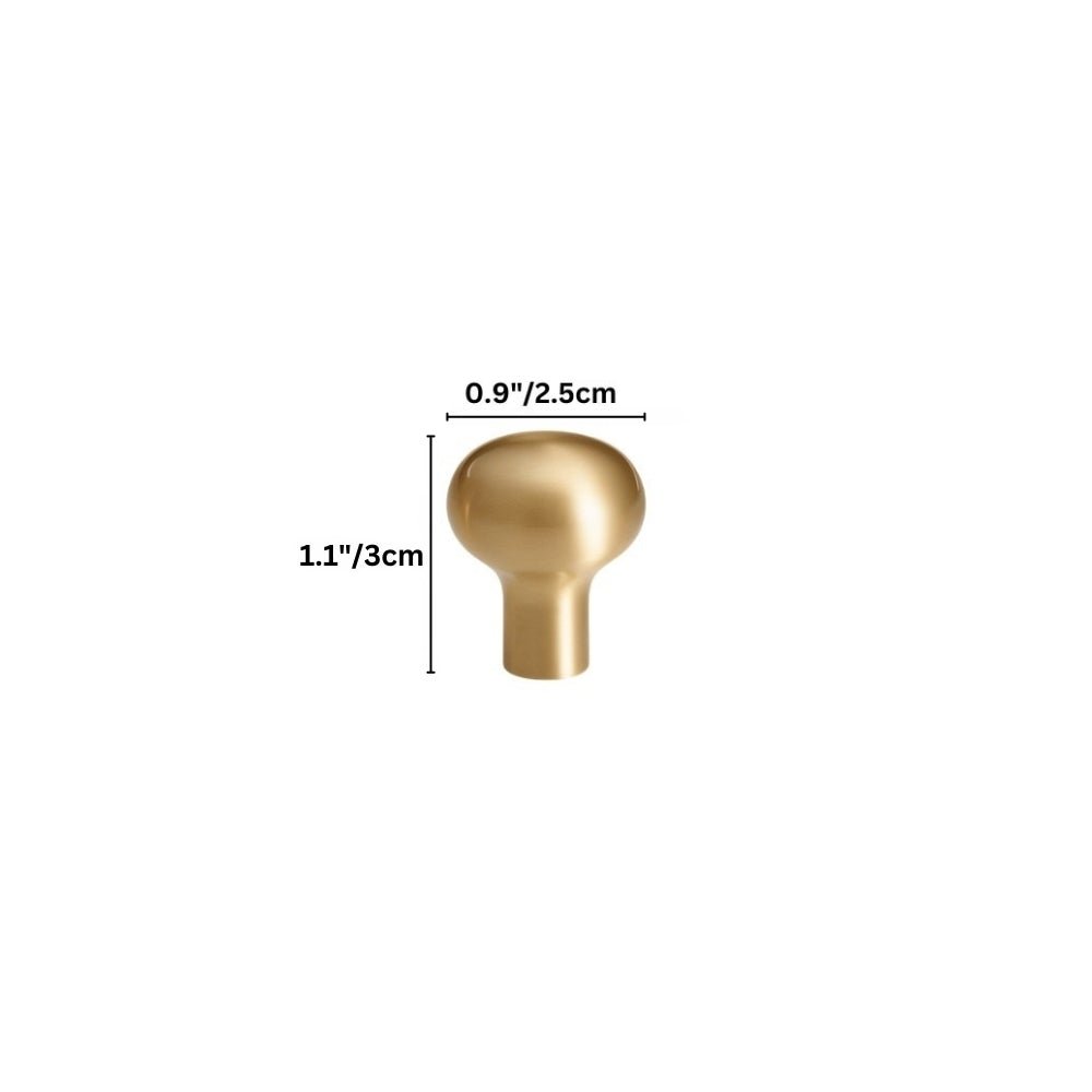 Brushed Brass Cabinet Knobs & Drawer Pull Bars, Modern Kitchen & Bedroom Hardware, Rounded Edges, Set of 2 Pieces, 0.9-8.8in