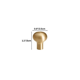 Brushed Brass Cabinet Knobs & Drawer Pull Bars, Modern Kitchen & Bedroom Hardware, Rounded Edges, Set of 2 Pieces, 0.9-8.8in