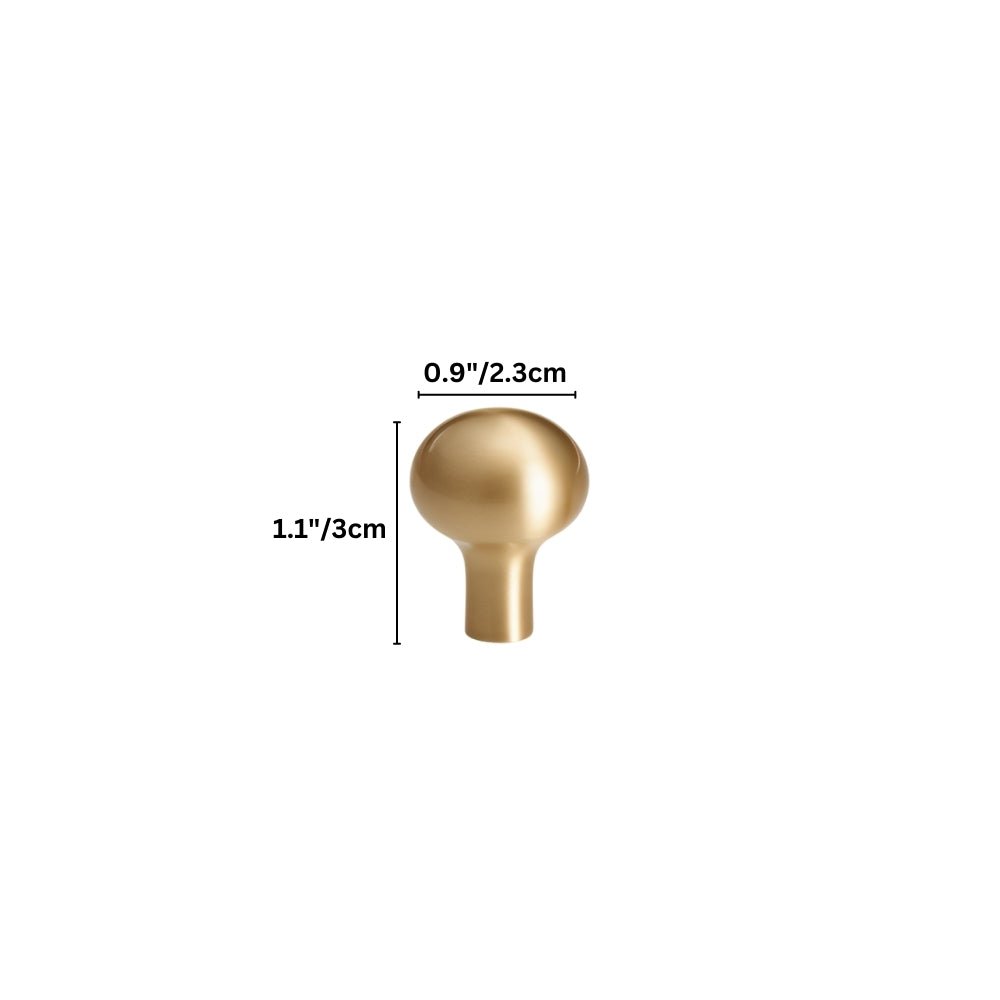Brushed Brass Cabinet Knobs & Drawer Pull Bars, Modern Kitchen & Bedroom Hardware, Rounded Edges, Set of 2 Pieces, 0.9-8.8in
