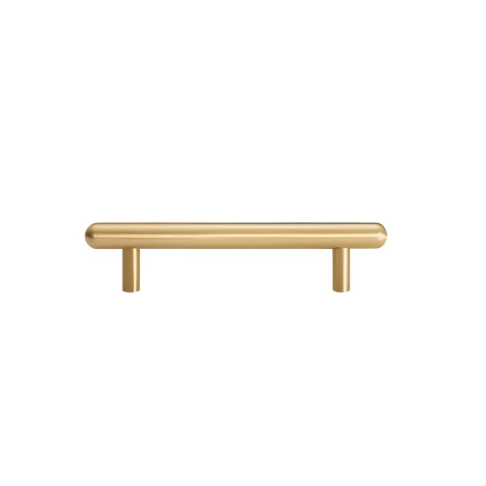Brushed Brass Cabinet Knobs & Drawer Pull Bars, Modern Kitchen & Bedroom Hardware, Rounded Edges, Set of 2 Pieces, 0.9-8.8in