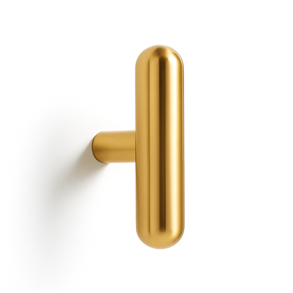 Brushed Brass Cabinet Knobs & Drawer Pull Bars, Modern Kitchen & Bedroom Hardware, Rounded Edges, Set of 2 Pieces, 0.9-8.8in