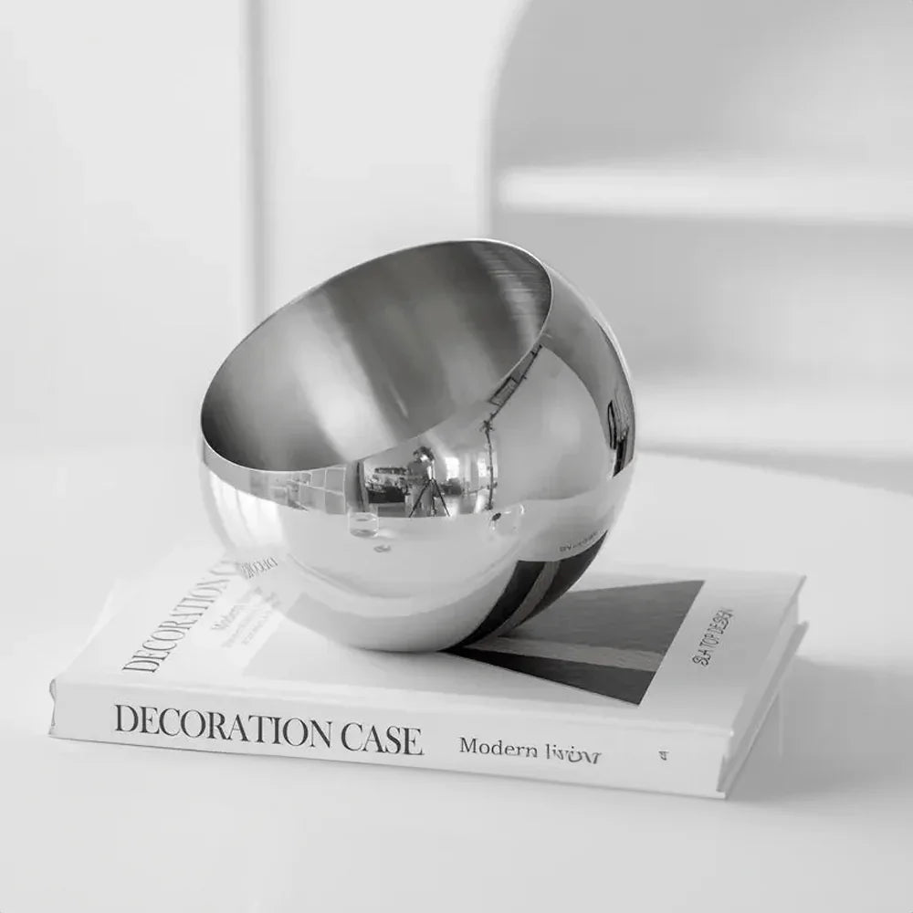 Stainless Steel Fruit Bowl, Modern Kitchen Counter Bowl, 3 Sizes, 5.3-8.3in