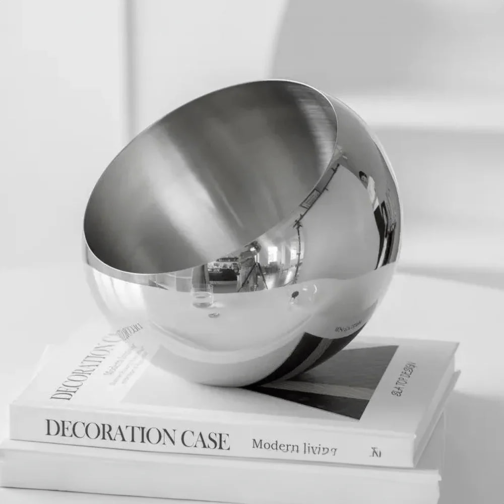 Stainless Steel Fruit Bowl, Modern Kitchen Counter Bowl, 3 Sizes, 5.3-8.3in