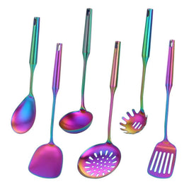ELKE: RVS Keukengerei – 7-delige Set met Metallic Afwerking - Volsani