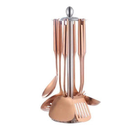 ELKE: RVS Keukengerei – 7-delige Set met Metallic Afwerking - Volsani