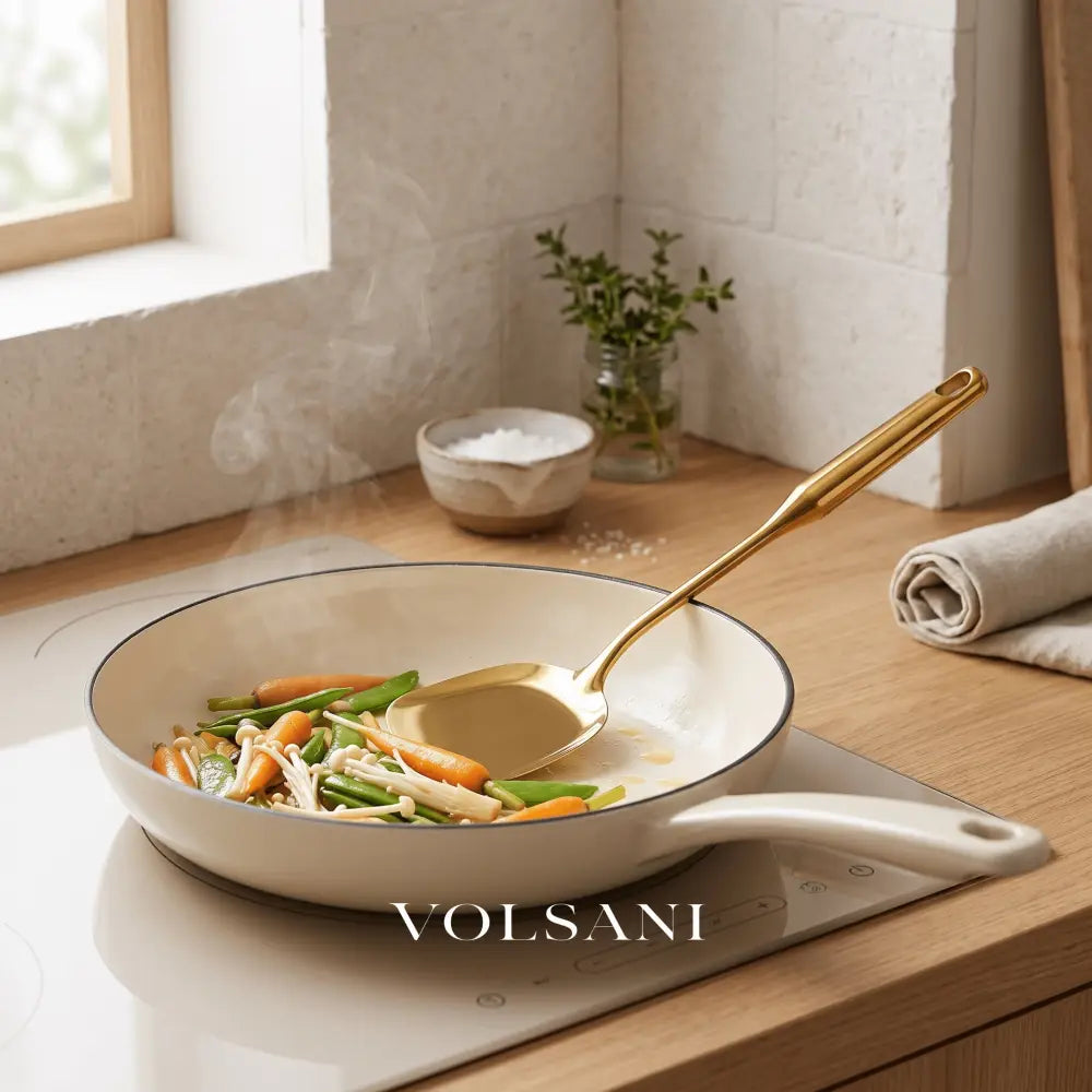 ELKE: RVS Keukengerei – 7-delige Set met Metallic Afwerking - Volsani
