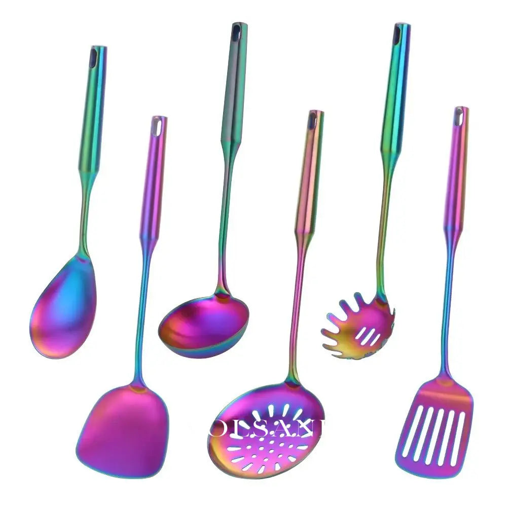 ELKE: RVS Keukengerei – 7-delige Set met Metallic Afwerking - Volsani