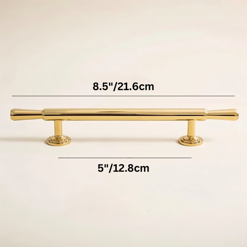 Knob & T-Bar Cabinet Pulls, Modern Kitchen & Dresser Hardware, Gold-Tone Finish, Set of 2 in 6 Sizes, 1.2-8.8in