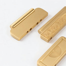 Textured Brass Cabinet Knobs & Drawer Pulls, Modern Kitchen & Wardrobe Hardware, Two Bar Profiles, Set of 2 Pieces, 0.9-2.5in