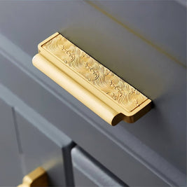 Textured Brass Cabinet Knobs & Drawer Pulls, Modern Kitchen & Wardrobe Hardware, Two Bar Profiles, Set of 2 Pieces, 0.9-2.5in
