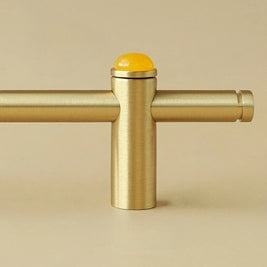 Jade & Brass Drawer Pull Bars, Modern Kitchen & Cabinet Hardware, Natural Stone Variation, Set of 2 in 5 Colors, 6.3-20.5in