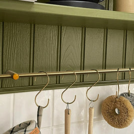Jade & Brass Drawer Pull Bars, Modern Kitchen & Cabinet Hardware, Natural Stone Variation, Set of 2 in 5 Colors, 6.3-20.5in