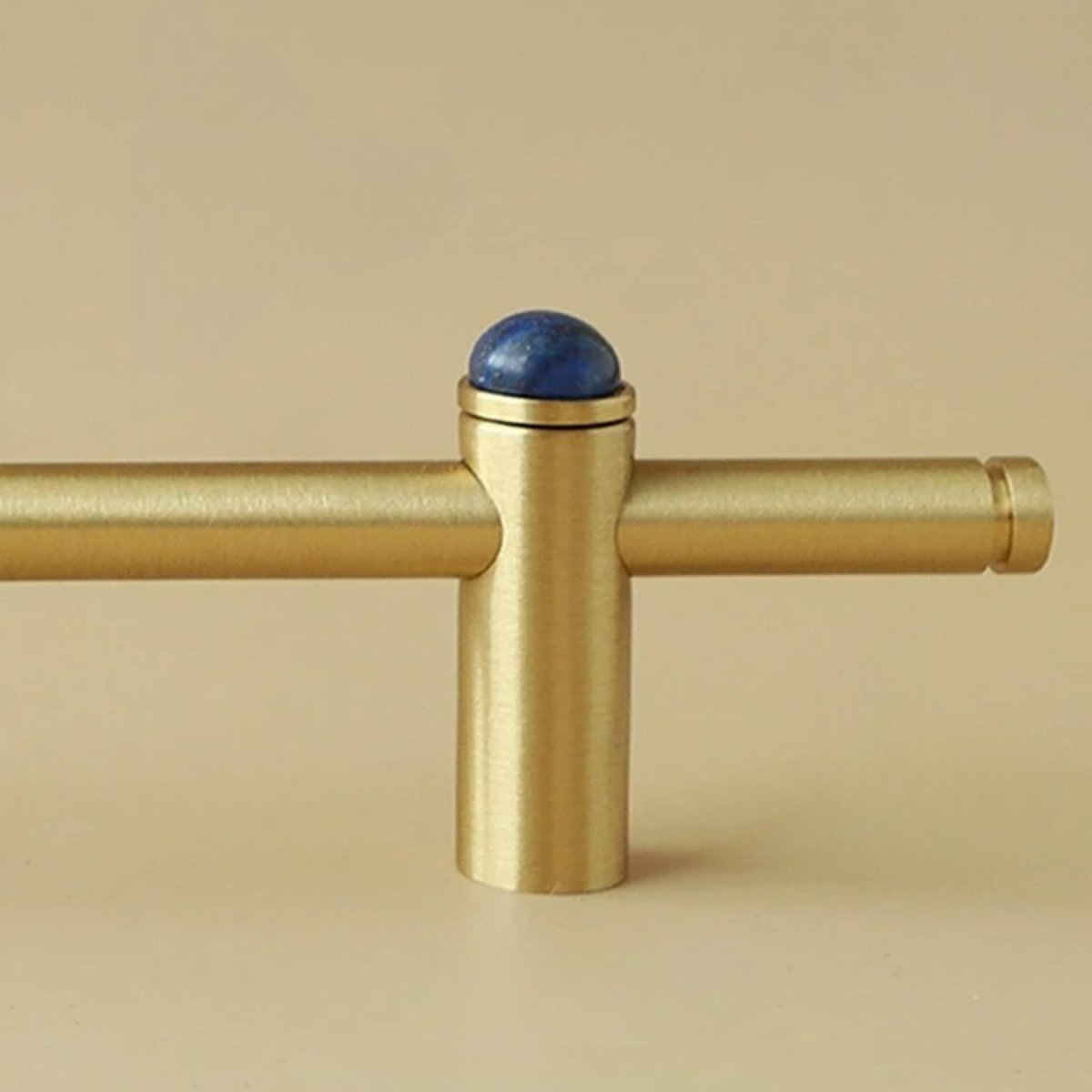 Jade & Brass Drawer Pull Bars, Modern Kitchen & Cabinet Hardware, Natural Stone Variation, Set of 2 in 5 Colors, 6.3-20.5in