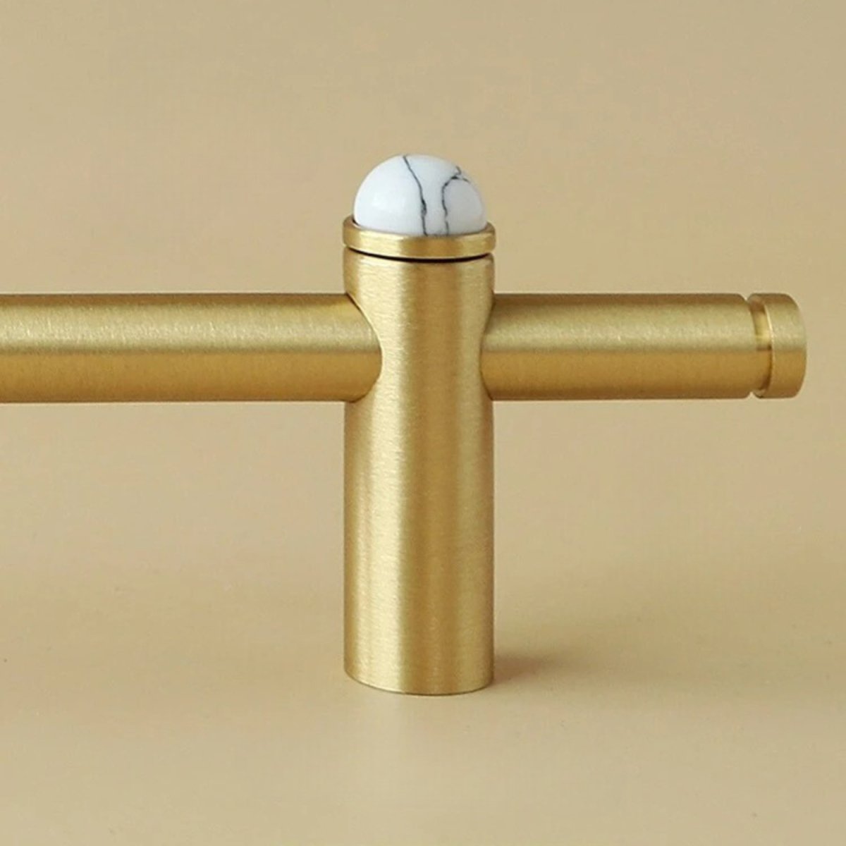 Jade & Brass Drawer Pull Bars, Modern Kitchen & Cabinet Hardware, Natural Stone Variation, Set of 2 in 5 Colors, 6.3-20.5in