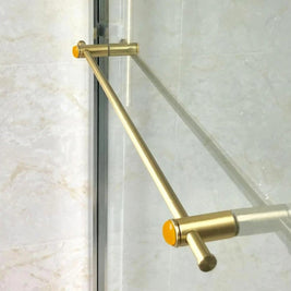 Jade & Brass Drawer Pull Bars, Modern Kitchen & Cabinet Hardware, Natural Stone Variation, Set of 2 in 5 Colors, 6.3-20.5in