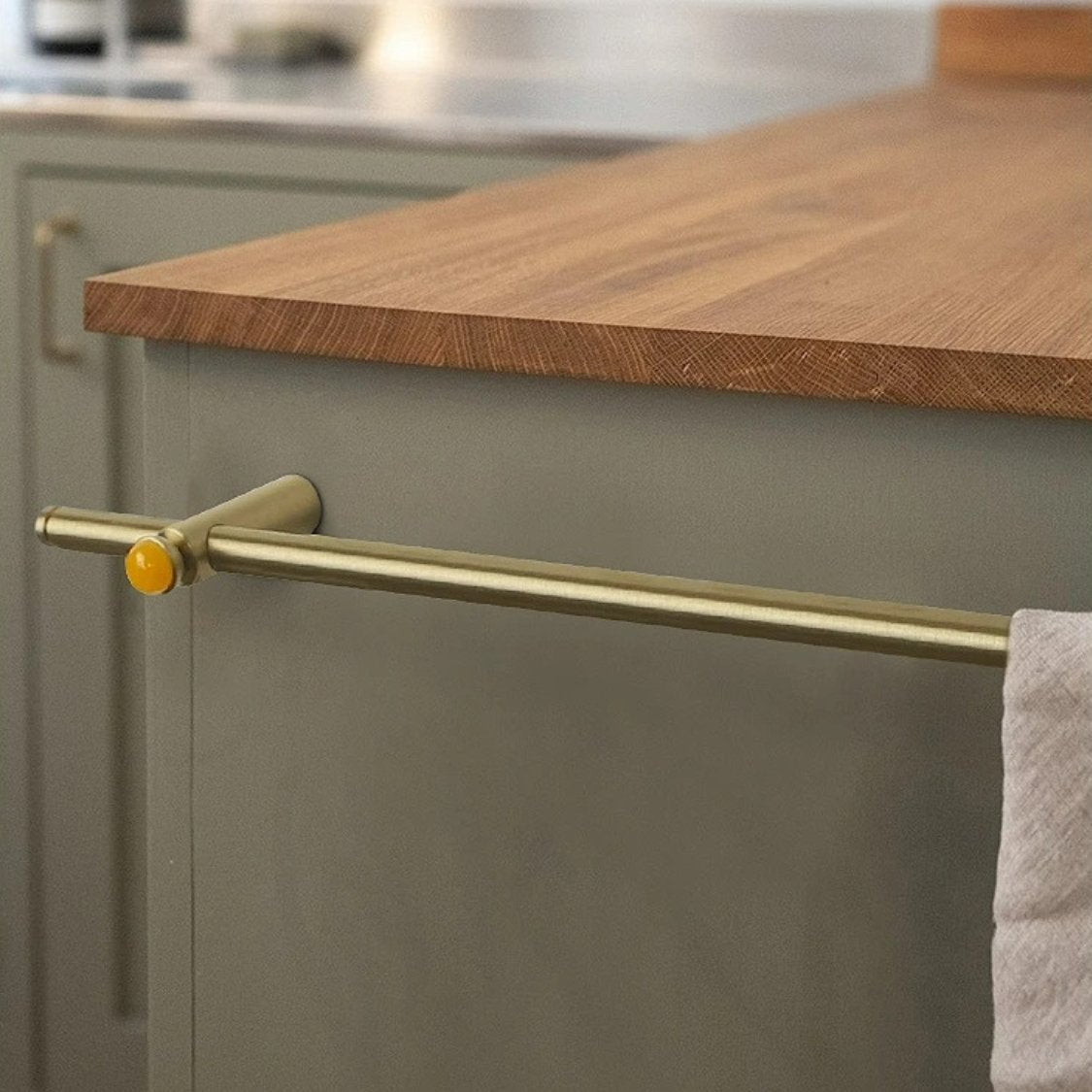 Jade & Brass Drawer Pull Bars, Modern Kitchen & Cabinet Hardware, Natural Stone Variation, Set of 2 in 5 Colors, 6.3-20.5in