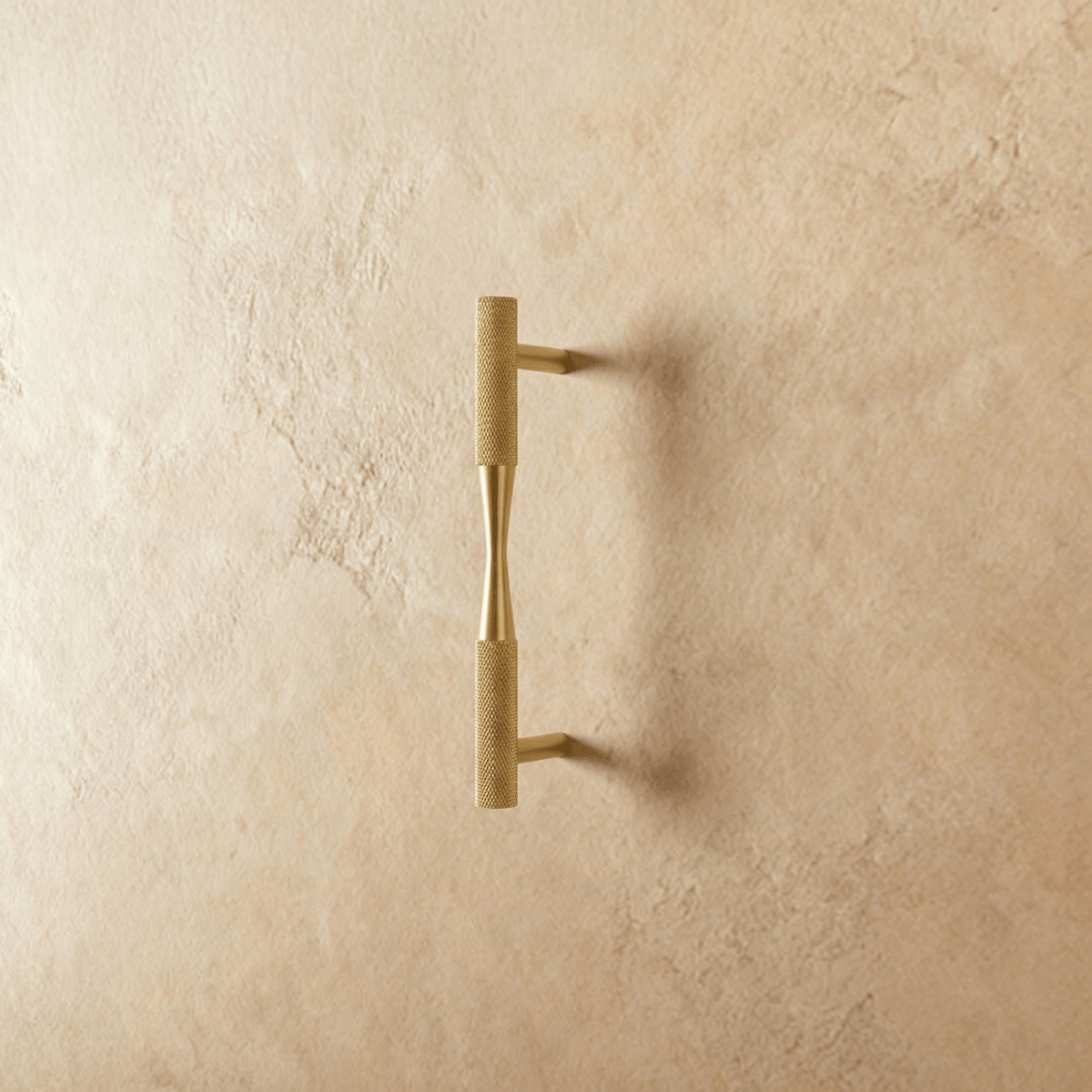 Premium Brass Knurled Drawer Pull Bars, Minimalist Kitchen & Wardrobe Hardware, Black Gold & Brass Finish, Set of 2, 3.7-5in