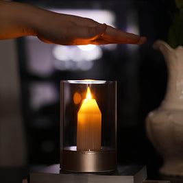 LED Candle Lamp, Rechargeable Flameless Candle with Hand Wave Control, 5in