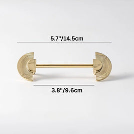 Brass Fan-Shaped Cabinet Knobs & Drawer Pulls, Vintage Kitchen & Dresser Hardware, Brass or Chrome, Set of 2, 2-7.6in