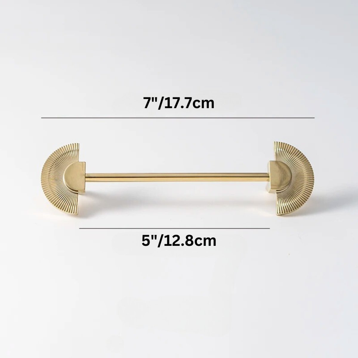 Brass Fan-Shaped Cabinet Knobs & Drawer Pulls, Vintage Kitchen & Dresser Hardware, Brass or Chrome, Set of 2, 2-7.6in
