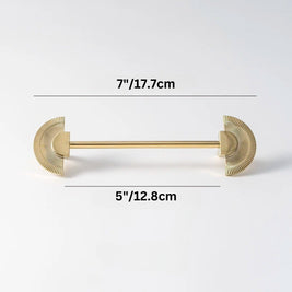 Brass Fan-Shaped Cabinet Knobs & Drawer Pulls, Vintage Kitchen & Dresser Hardware, Brass or Chrome, Set of 2, 2-7.6in