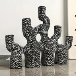Cement Coral Candle Holder, Abstract Candlestick Stand, Textured, 11-14in