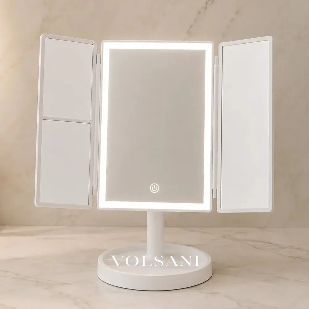 FEMKE: Opvouwbare Make-upspiegel – Drieluik met LED & 2x/3x Vergroting - Volsani