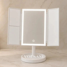 FEMKE: Opvouwbare Make-upspiegel – Drieluik met LED & 2x/3x Vergroting - Volsani