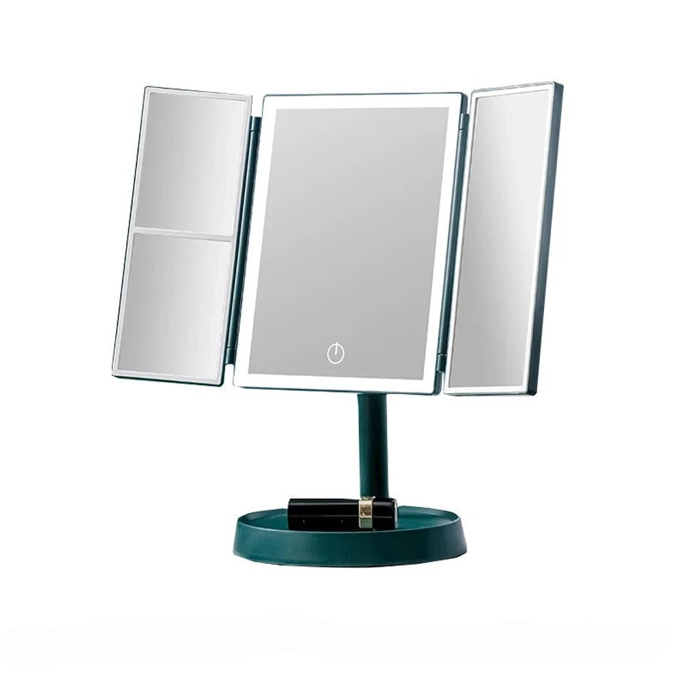 FEMKE: Opvouwbare Make-upspiegel – Drieluik met LED & 2x/3x Vergroting - Volsani