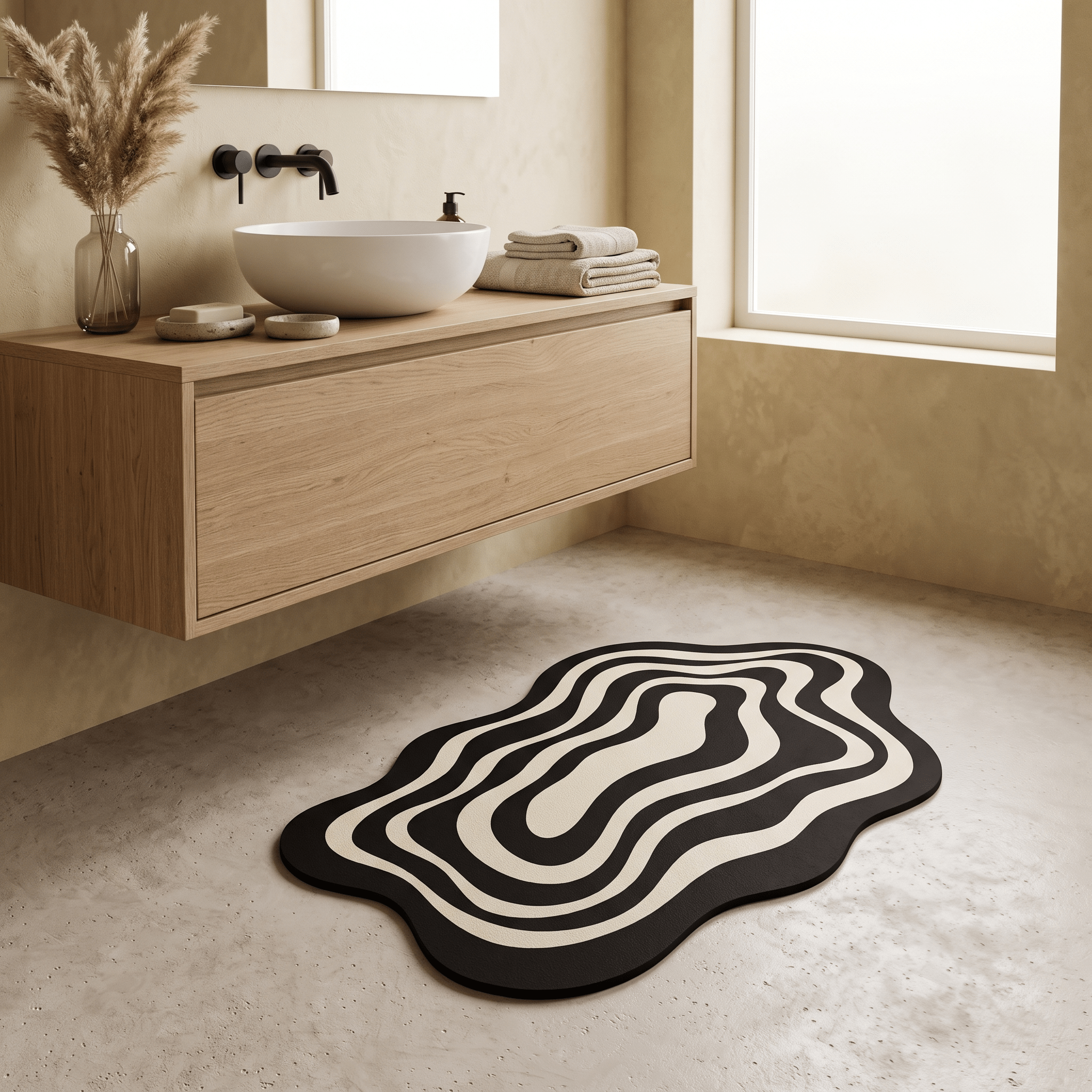 FENNE: Diatomiet Badmat 40 x 60 cm – Sneldrogend & Antislip - Volsani