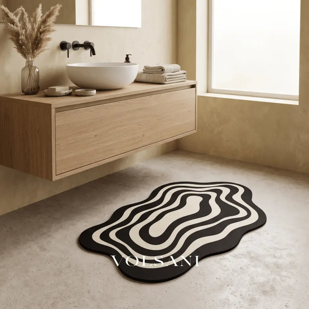 FENNE: Diatomiet Badmat 40 x 60 cm – Sneldrogend & Antislip - Volsani