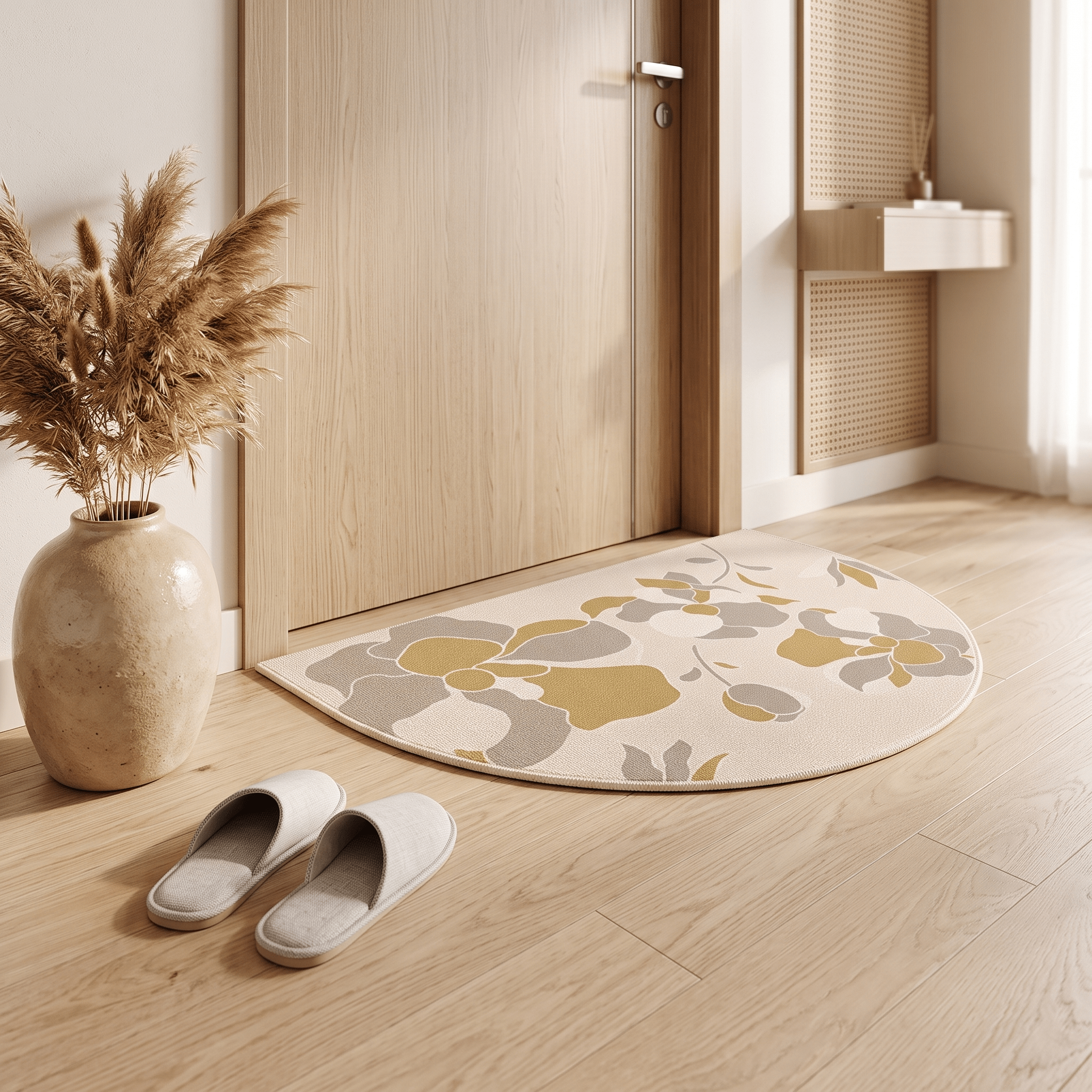 FLEUR: Halfronde Deurmat – Antislip Entreemat - Volsani