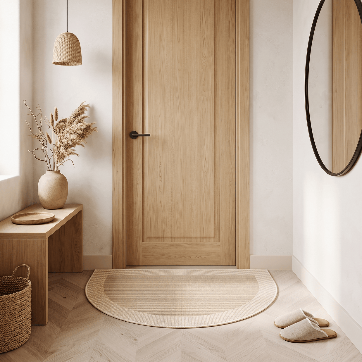 FLEUR: Halfronde Deurmat – Antislip Entreemat - Volsani