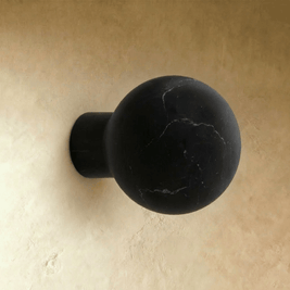 Natural Marble Cabinet Knobs, Minimalist Kitchen & Dresser Hardware, White & Black Marble, Set of 2, 1-1.6in