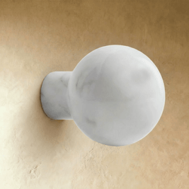 Natural Marble Cabinet Knobs, Minimalist Kitchen & Dresser Hardware, White & Black Marble, Set of 2, 1-1.6in