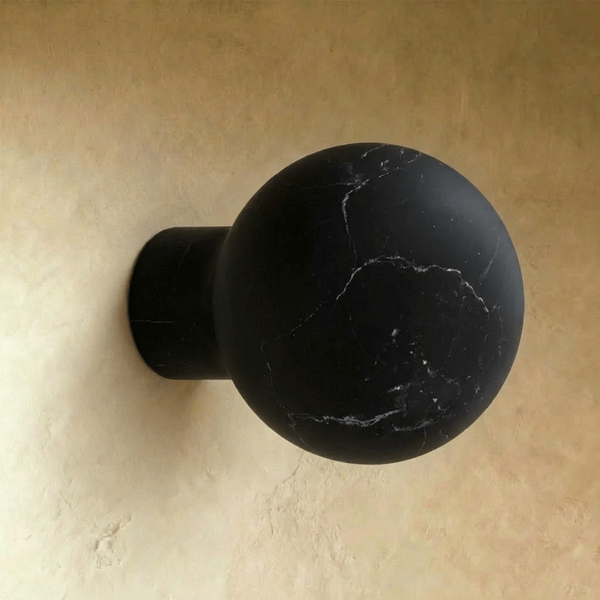 Natural Marble Cabinet Knobs, Minimalist Kitchen & Dresser Hardware, White & Black Marble, Set of 2, 1-1.6in