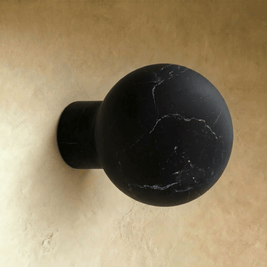 Natural Marble Cabinet Knobs, Minimalist Kitchen & Dresser Hardware, White & Black Marble, Set of 2, 1-1.6in
