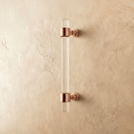 Acrylic Cabinet Knobs & Drawer Pull Bars, Modern Kitchen & Dresser Hardware, Gold Silver & Rose Gold-Tone, Set of 2 in 15 Colors, 2-7.6in