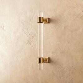 Acrylic Cabinet Knobs & Drawer Pull Bars, Modern Kitchen & Dresser Hardware, Gold Silver & Rose Gold-Tone, Set of 2 in 15 Colors, 2-7.6in