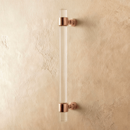 Acrylic Cabinet Knobs & Drawer Pull Bars, Modern Kitchen & Dresser Hardware, Gold Silver & Rose Gold-Tone, Set of 2 in 15 Colors, 2-7.6in