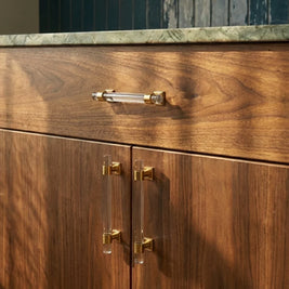 Acrylic Cabinet Knobs & Drawer Pull Bars, Modern Kitchen & Dresser Hardware, Gold Silver & Rose Gold-Tone, Set of 2 in 15 Colors, 2-7.6in