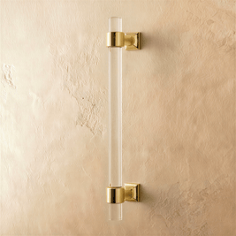 Acrylic Cabinet Knobs & Drawer Pull Bars, Modern Kitchen & Dresser Hardware, Gold Silver & Rose Gold-Tone, Set of 2 in 15 Colors, 2-7.6in