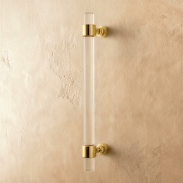 Acrylic Cabinet Knobs & Drawer Pull Bars, Modern Kitchen & Dresser Hardware, Gold Silver & Rose Gold-Tone, Set of 2 in 15 Colors, 2-7.6in