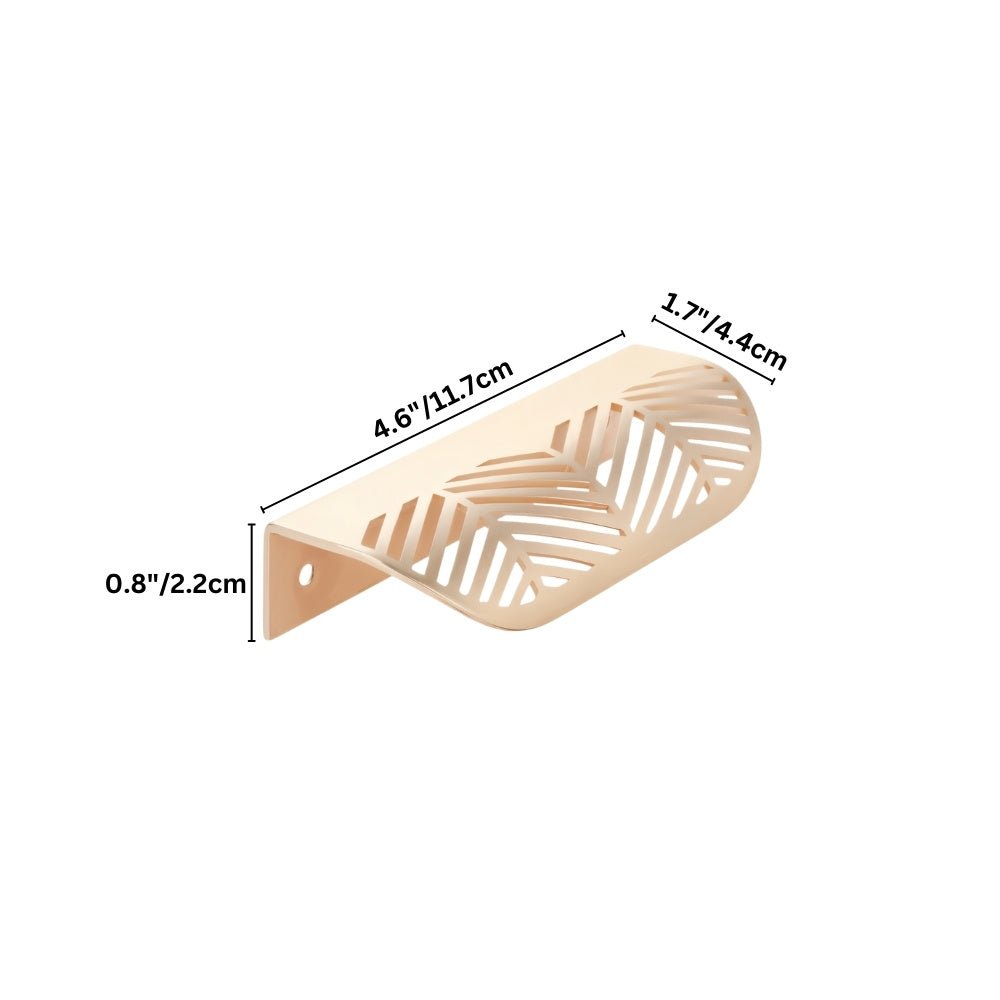 Zinc Alloy Leaf Drawer Pulls, Decorative Kitchen & Bathroom Hardware, Brushed Gold Finish, Set of 2 in 3 Colors, 2.3-4.6in