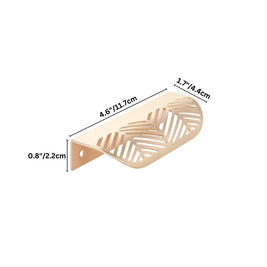 Zinc Alloy Leaf Drawer Pulls, Decorative Kitchen & Bathroom Hardware, Brushed Gold Finish, Set of 2 in 3 Colors, 2.3-4.6in