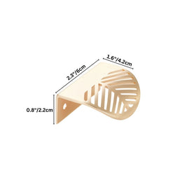 Zinc Alloy Leaf Drawer Pulls, Decorative Kitchen & Bathroom Hardware, Brushed Gold Finish, Set of 2 in 3 Colors, 2.3-4.6in