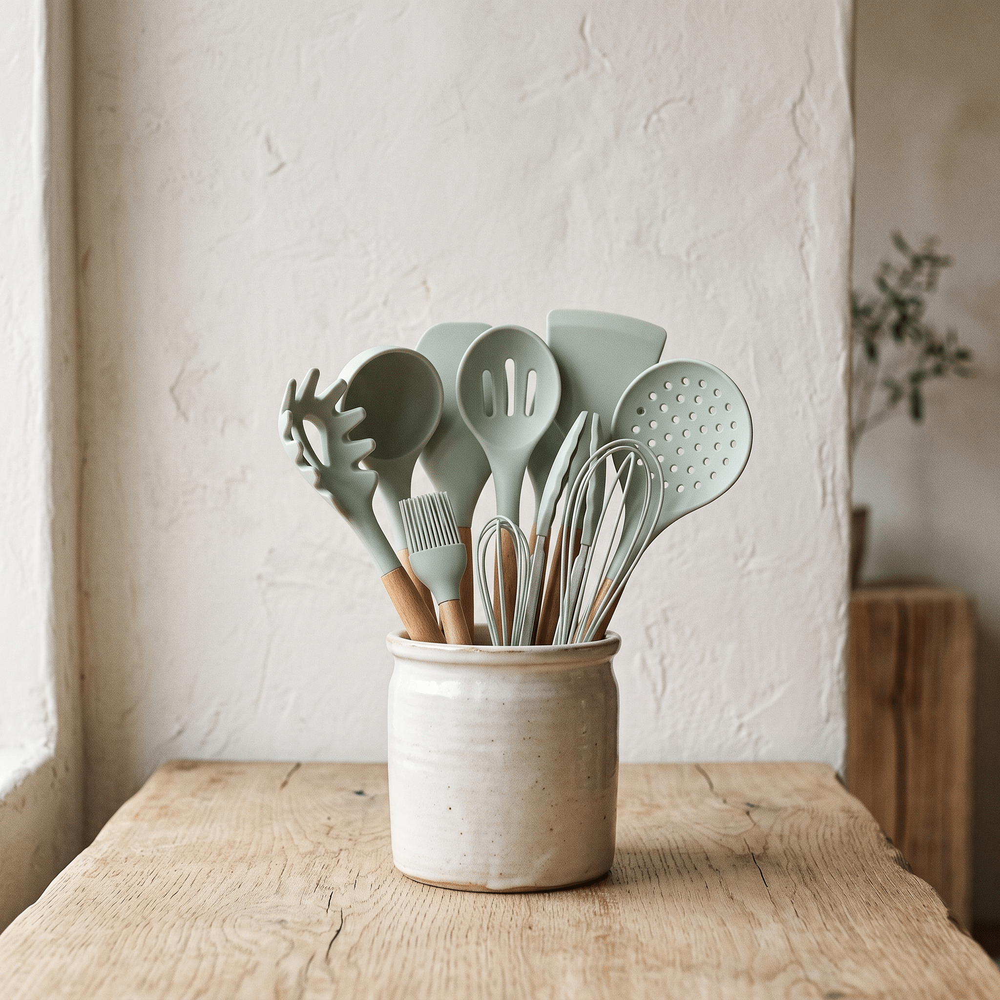 FROUKJE: Siliconen Keukengerei – 11-delige Set met Houten Handvatten - Volsani