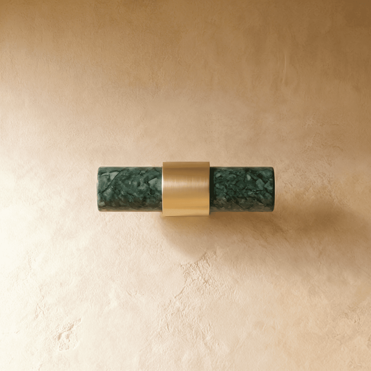 Natural Stone & Brass Cabinet Knobs & Drawer Pulls, Modern Kitchen & Dresser Hardware, White Green or Black, Set of 2, 2.4-5in
