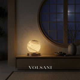 Glass Globe Table Lamp with Brass Base Marbled Shade Bedside & Reading Lamp Warm White LED 7in - D5.9’’(15cm) x